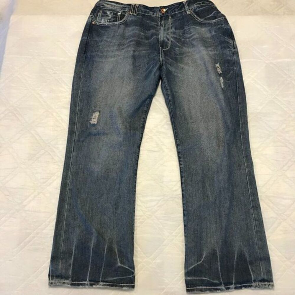 Akoo Brand distressed wide leg blue jeans‎ 42X33